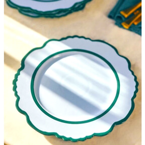 LAST SET🔥 Blue & Green charger dinner plate set of 4 - Picture 1 of 4